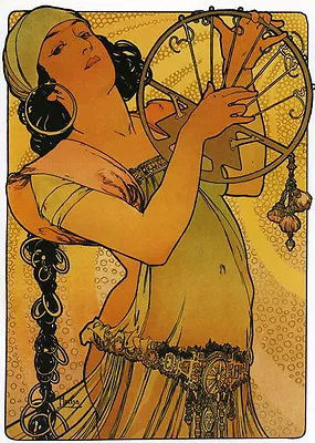 Mucha Gypsy Lady Dancing Music Vintage Poster Repro FREE SHIPPING • $17.90