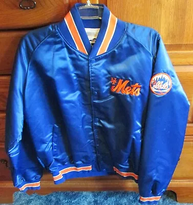 Vintage New York Mets Satin Pyramid Jacket XL ORIGINAL 1980s USA Made • $95