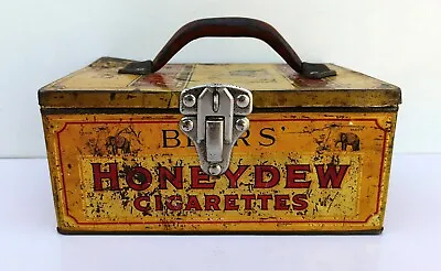 Old Rare Vintage Bear's Honey Dew Cigarettes Advertising Lithograph Iron Tin Box • $62.30