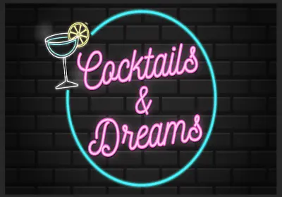 Cocktails & Dreams Neon Style Metal Sign Man Cave Bar Pub Party Shed Drink Gift • £6.99
