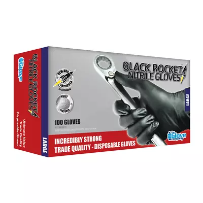 TGC Black Rocket Nitrile Disposable Glove 100PK Size XL 130004   • $18.64