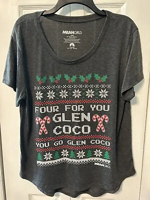 Mean Girls  Short Sleeve Christmas Holiday  Four For You Glen Coco  Shirt Size L • $8.50