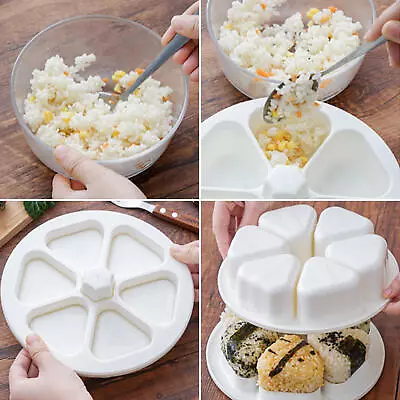 Kitchen Tool 6 Holes Sushi Mold Onigiri Rice Ball Bento Press Maker Mold 1pcs • $14.47