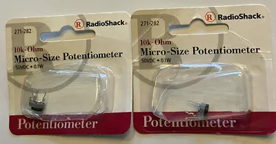 Radioshack Lot Of 2 Micro-Size Potentiometers 10K-Ohm 50VDC .1W 271-282 • $4