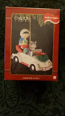 CARLTON CARDS North Pole Or Bust Christmas Ornament Volkswagen VW Bug Car W/ Box • $23.50