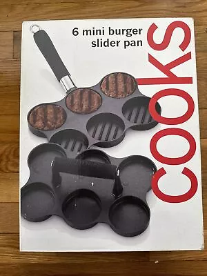 Cooks 6 Mini Burger Slider Non Stick  Pan Press W/ Spoon New In Box • $4.50
