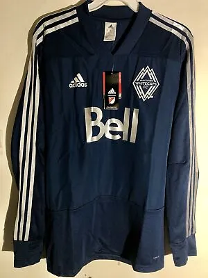 Adidas Long Sleeve MLS Jersey Vancouver Whitecaps Team Navy Sz L • $29.99
