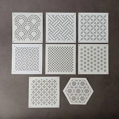 Sashiko Embroidery Template Quilt Pattern Stencils 4 X 4in Square Collection A • £4.49