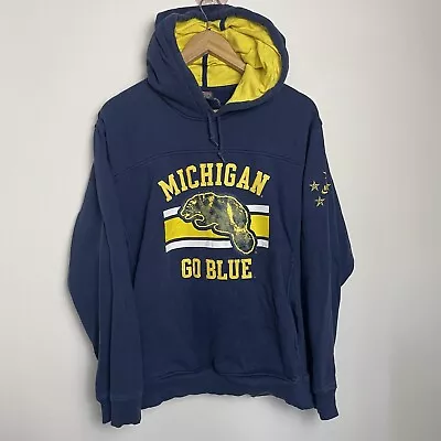 Vintage Nike Hoodie Michigan Navy Blue Small Logo Wolverines Football Pullover • $40