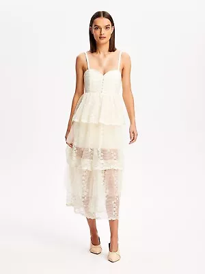Bnwt Alice Mccall Creme Moonstruck Midi Dress - Size 8 Au/4 Us (rrp $425) • $120
