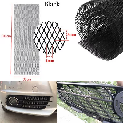 Aluminium Grille Net Car Front Intake Bumper Fender Hood Vent Mesh Grill Black • $36.18