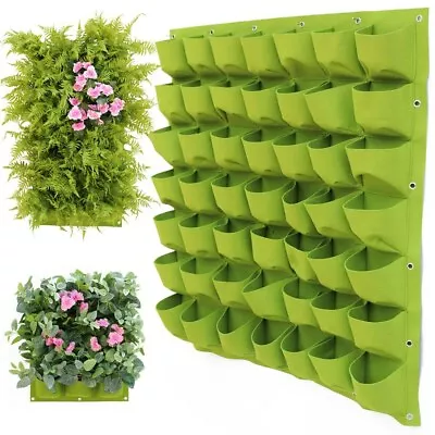 12-72 Pocket Planting Bag Wall Hanging Vertical Flower Grow Pouch Planter Garden • £7.99