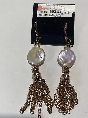 New Honora Cultured Freshwater Pearl Drop Earrings Bronze QVC Earrings $92 • £28.91