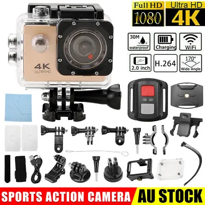 Campark Waterproof Action Camera 4K Ultra HD 16MP WiFi Outdoor Sports Cam Remote • $34.95