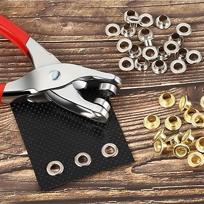 Grommet Eyelet Plier Set Leather Hole Punch Kit 300 Metal Shoes Bag Craft Plier • $26.99