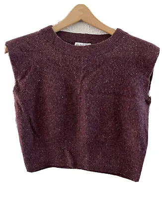 London Kaye Mauve 100% Cashmere Cropped Sweater Sz L Sleeves • $22