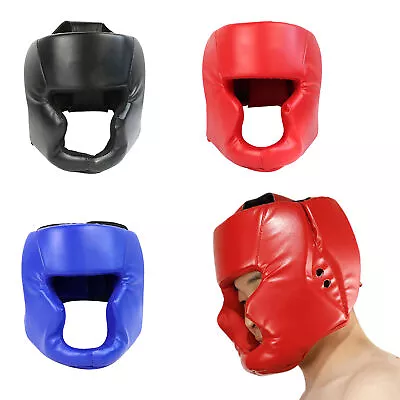 Boxing Headgear MMA Muay Thai Adjustable Face Guard Head Gear Helmet Sparring • $17.99