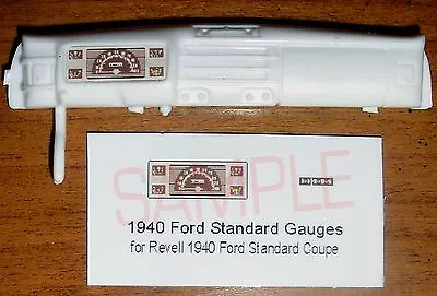 1940 FORD STANDARD COUPE GAUGE FACES For 1/25 Scale REVELL Kits—PLEASE READ DESC • $2.99