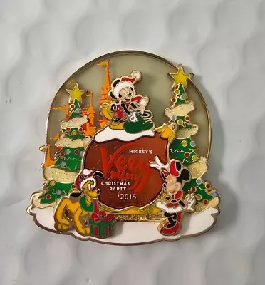 Disney World Very Merry Christmas Party 2015 Mickey Minnie Pluto Santa Pin LR • $15