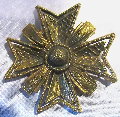 Vintage Gold Tone Maltese Cross Brooch Pin • $18