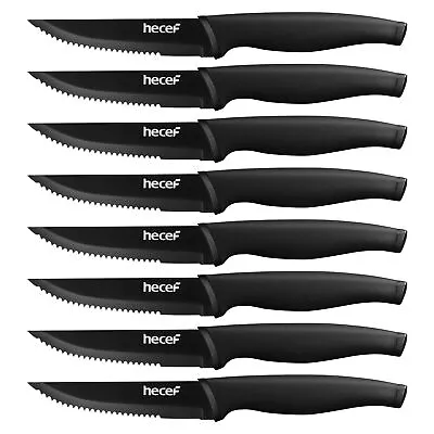 Hecef Steak Knives Set Of 8 Stainless Steel Steak Knife With Serrated Edge • £14.99