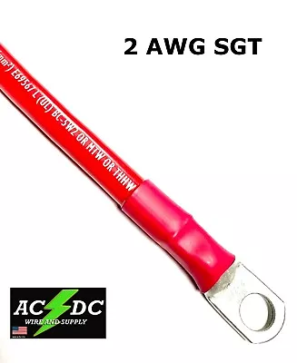 2 Gauge AWG Custom Battery Cables - Solar Marine Power Inverter - Tinned Wire • $15.95
