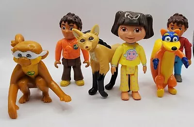 Lot Of 6 Go Diego & Dora The Explorer Figures! Monkey Swiper The Fox & Red Fox • $20