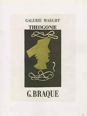 1989 VINTAGE  G. BRAQUE THEOGONIE  MOURLOT MINI POSTER COLOR Art Lithograph • $2