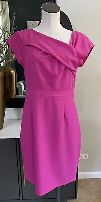 J Crew Women 4 Pink Origami Wool Crêpe Short Sleeve Sheath Dress XX • $30