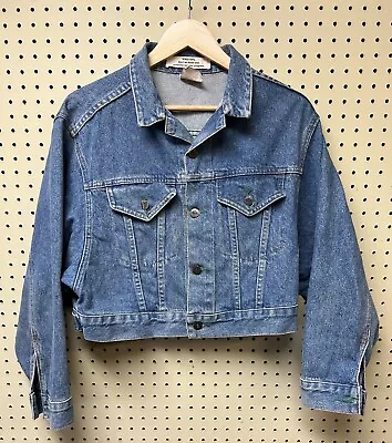 Vintage Womens Bongo Cropped Denim Jean Denim Jacket USA Made Medium 90’s • $23.99