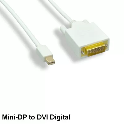 3' Mini DisplayPort To DVI-D 24+1 Cable Male/Male 32AWG Gold-Plated Connector • $14.93