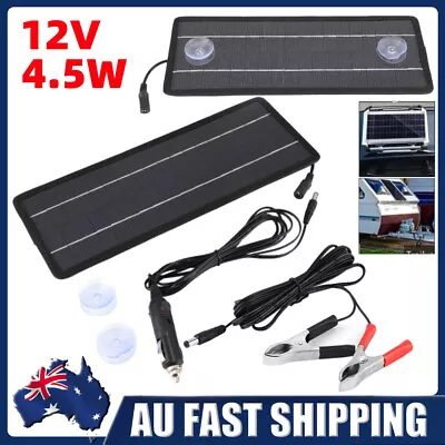 $25.88 • Buy 4.5W 12V Solar Panel Trickle Battery Charger For Car RV Marine ATV Camping AU
