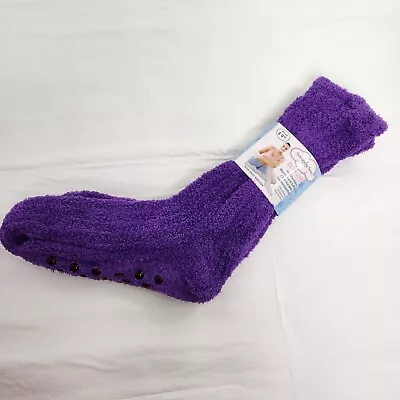 Fuzzy Socks Extra Long Non-skid Bottom Tall Purple • $10