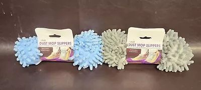 2 Pairs Dust Mop Slippers - Gray And Blue - One Size Fits Most • $11.95