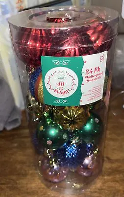 Lot Of 24 Shatterproof Glass Mini Christmas Holiday Ornaments • $4.99