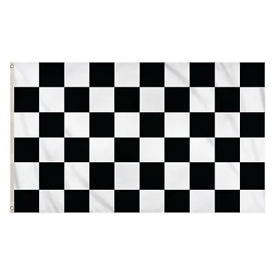 £4.49 • Buy 5ft X 3ft Large Chequered Check Black White Flag Grand Prix Motor Racing Fans 