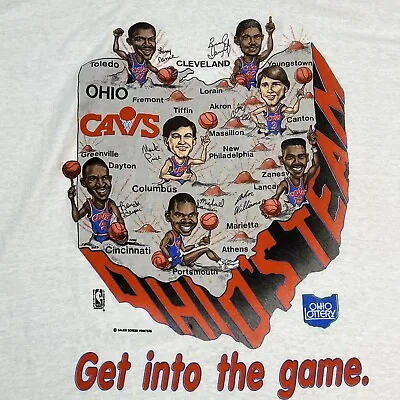 Cleveland Cavaliers Shirt Ohio's Team XL White NBA Cavs Tshirt Single Stitch VTG • $49.99