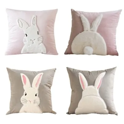 Easter Rabbit Pillow Case Cushion Cover Spring Decorations For Home Bedroom Sofa • £11.47