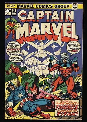 Captain Marvel #28 FN+ 6.5 4th Appearance Thanos! Marvel 1973 • $10.02