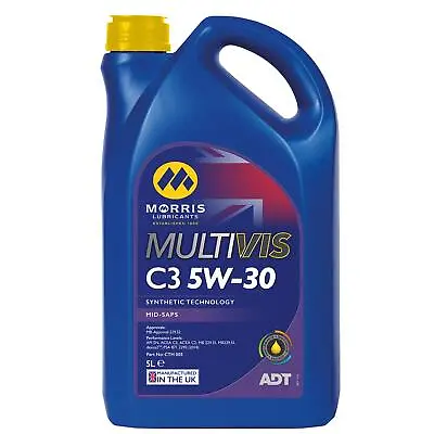 5w30 Fully Synthetic Engine Oil Morris Multivis ADT Mid Saps C3 Dexos2 - 5 L • £29.99