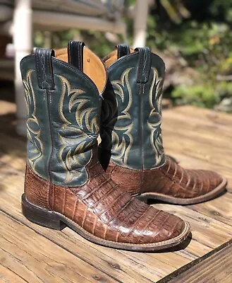 Men’s Tony Lama Made In USA Caiman Leather  Hornback Boots Size 10 D • $119.99