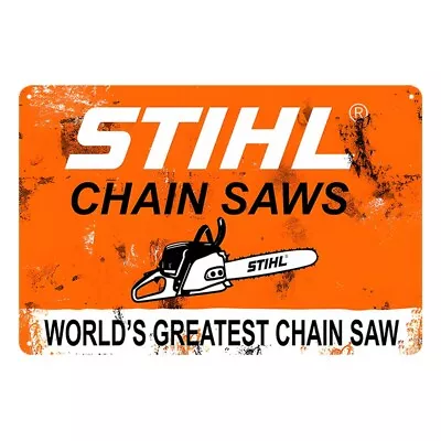 2x Tin Sign STIHL CHAIN SAWS MOWER 20x30cm Metal Rustic Look Vintage • $24.12