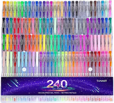 Gel PensTanmit Gel Pens Set 120 Colored Gel Pen Plus 120 Refills For Adults No • $35.20