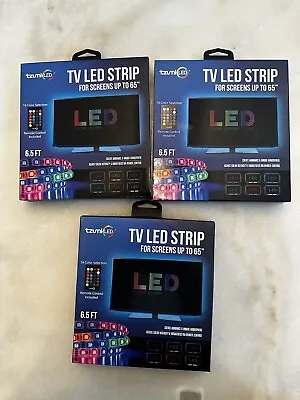 3 Packs Tzumi Sound-Activated LED Music TV Light Strips 6.5 Ft. With Remote • $14.99