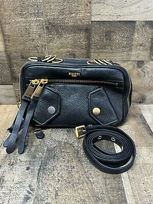 Moschino Milano Mini Crossbody Bag Purse Black Leather Made In Italy • $289.99