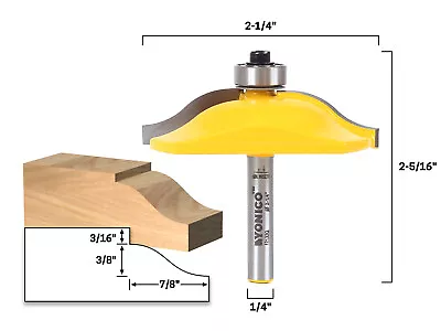 2  Diameter Ogee Mini Raised Panel Router Bit - 1/4  Shank - Yonico 12132q • $22.95