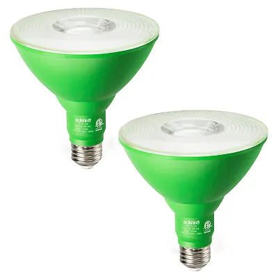 EDISHINE 2 Pack PAR38Dimmable Green Flood Light Bulbs Outdoor LED Light Bulb 18W • $18.69