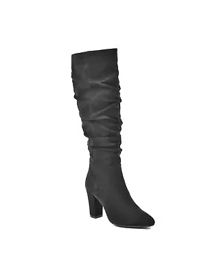 WHITE MOUNTAIN Womens Black Ruffled Pointed Toe Block Heel Heeled Boots 9 M • $19.99