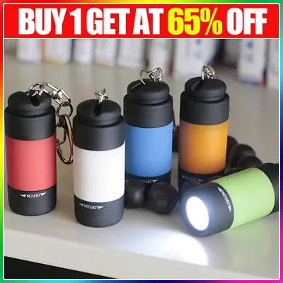LED Torch Lamp Pocket USB Rechargeable Mini Keychain Keyring Camping Light • £0.99