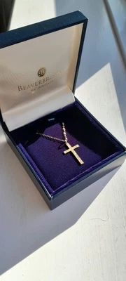 £130 • Buy 9ct Gold Cross & Chain,hallmarked, Original Box,Beaverbrooks, Vintage,beautiful.